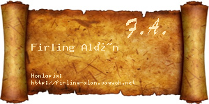 Firling Alán névjegykártya